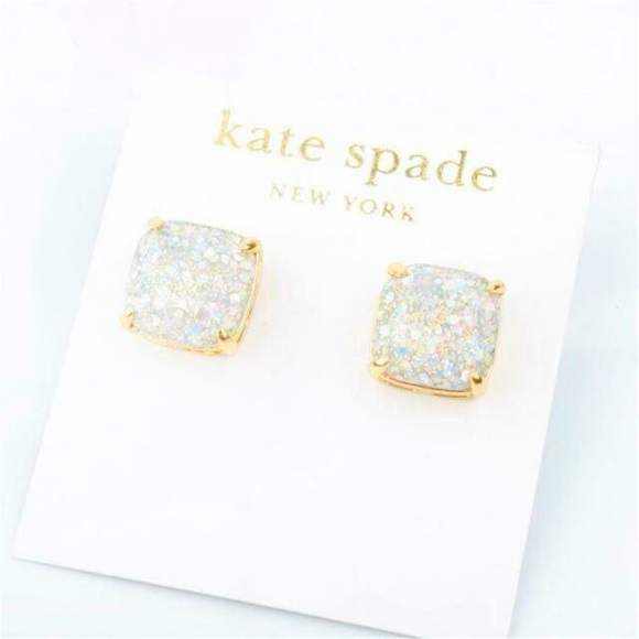 🌸KATE SPADE Small Square Studs - Opal Glitter🌸 - Picture 2 of 7